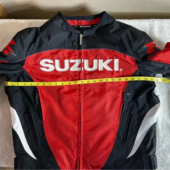 SUZUKI Style GSRX Men’s Red &  Black Motorcycle Jacket Size M - Picture 14 of 16